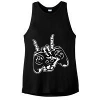 Videogame Controller Skeleton Hand Lazy Halloween Costume Gift Ladies PosiCharge Tri-Blend Wicking Tank
