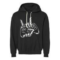Videogame Controller Skeleton Hand Lazy Halloween Costume Gift Garment-Dyed Fleece Hoodie