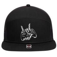 Videogame Controller Skeleton Hand Lazy Halloween Costume Gift 7 Panel Mesh Trucker Snapback Hat