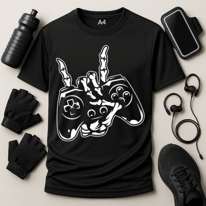 Videogame Controller Skeleton Hand Lazy Halloween Costume Gift Performance Shirt