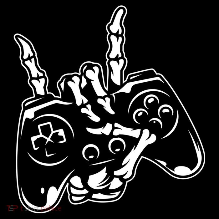 Videogame Controller Skeleton Hand Lazy Halloween Costume Gift Performance Shirt