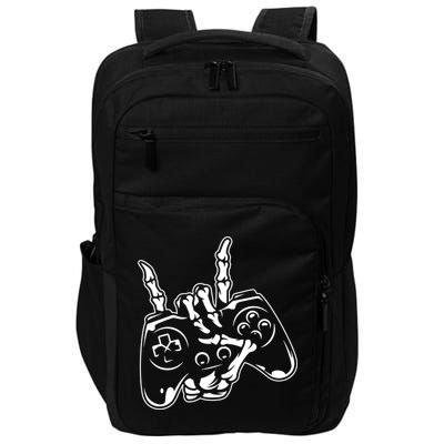 Videogame Controller Skeleton Hand Lazy Halloween Costume Gift Impact Tech Backpack