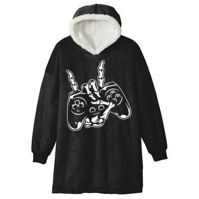 Videogame Controller Skeleton Hand Lazy Halloween Costume Gift Hooded Wearable Blanket