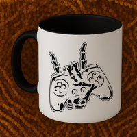 Videogame Controller Skeleton Hand Lazy Halloween Costume Gift Mug