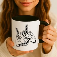 Videogame Controller Skeleton Hand Lazy Halloween Costume Gift Mug