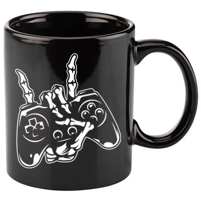 Videogame Controller Skeleton Hand Lazy Halloween Costume Gift 11oz C Handle Ceramic Mug