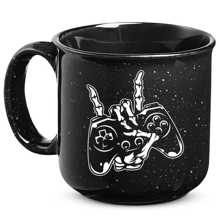 Videogame Controller Skeleton Hand Lazy Halloween Costume Gift 15oz Campfire Ceramic Mug
