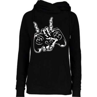 Videogame Controller Skeleton Hand Lazy Halloween Costume Gift Womens Funnel Neck Pullover Hood
