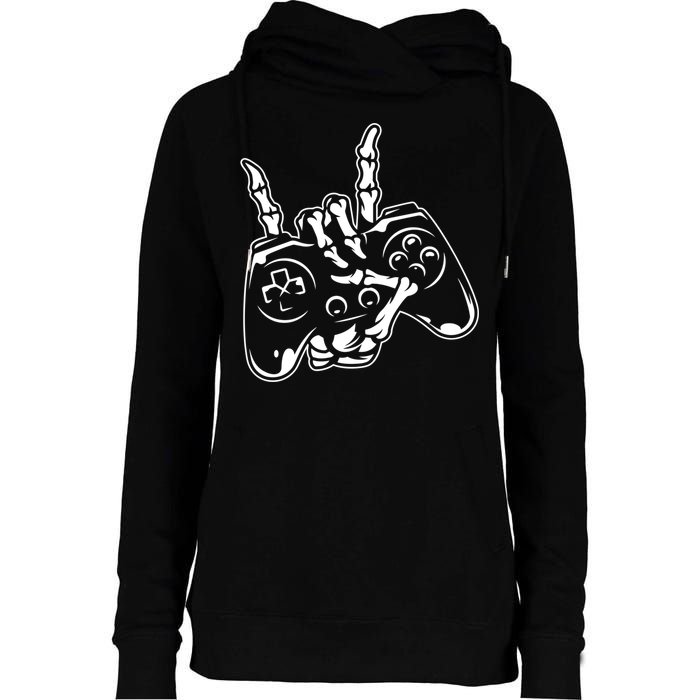 Videogame Controller Skeleton Hand Lazy Halloween Costume Gift Womens Funnel Neck Pullover Hood