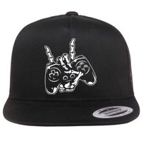 Videogame Controller Skeleton Hand Lazy Halloween Costume Gift Flatbill Hat