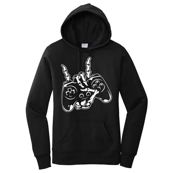 Videogame Controller Skeleton Hand Lazy Halloween Costume Gift Women's Pullover Hoodie