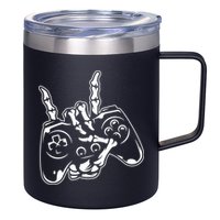Videogame Controller Skeleton Hand Lazy Halloween Costume Gift 12oz Stainless Steel Coffee Mug