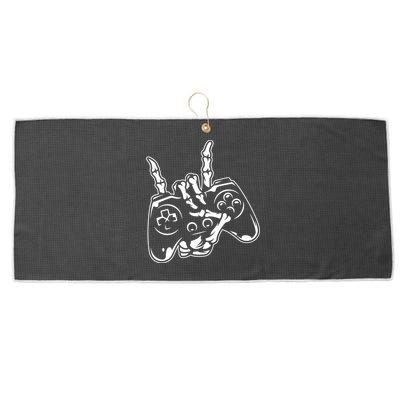 Videogame Controller Skeleton Hand Lazy Halloween Costume Gift Large Microfiber Waffle Golf Towel