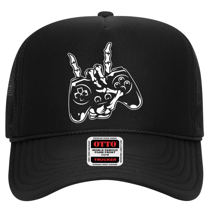 Videogame Controller Skeleton Hand Lazy Halloween Costume Gift Trucker Hat