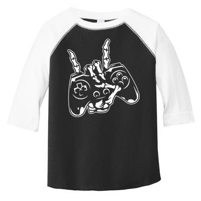 Videogame Controller Skeleton Hand Lazy Halloween Costume Gift Toddler Fine Jersey T-Shirt