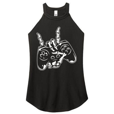Videogame Controller Skeleton Hand Lazy Halloween Costume Gift Women's Perfect Tri Rocker Tank