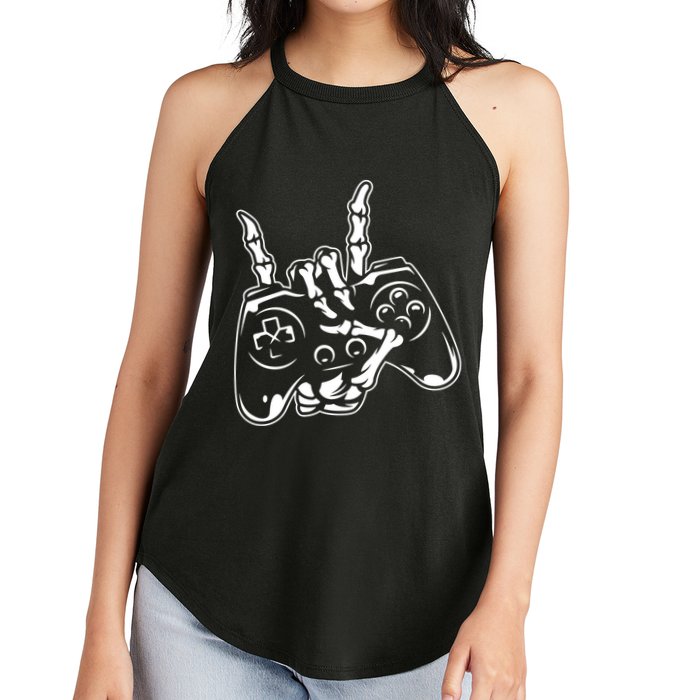 Videogame Controller Skeleton Hand Lazy Halloween Costume Gift Women's Perfect Tri Rocker Tank