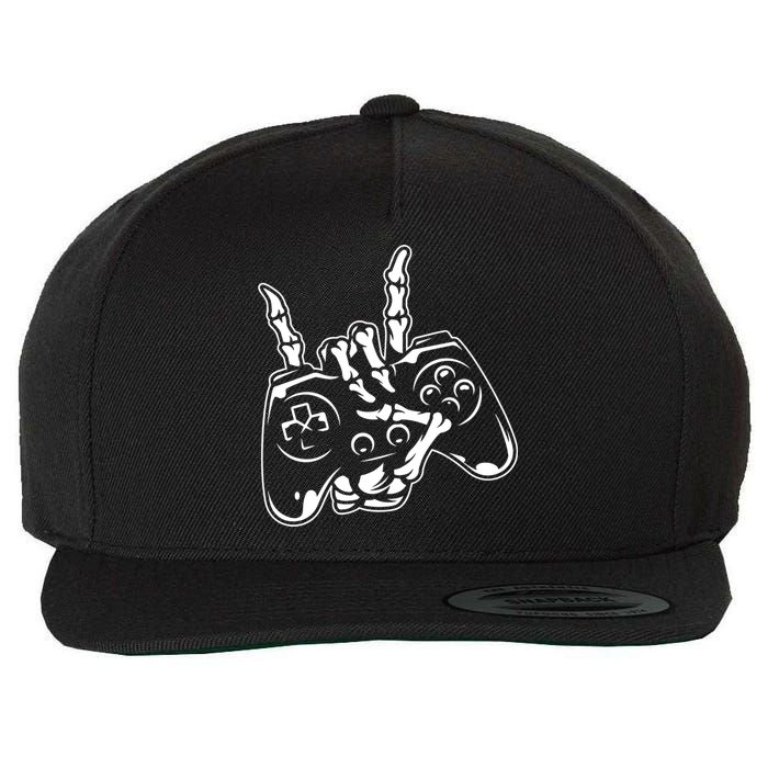 Videogame Controller Skeleton Hand Lazy Halloween Costume Gift Wool Snapback Cap