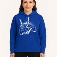 Videogame Controller Skeleton Hand Lazy Halloween Costume Gift Hoodie