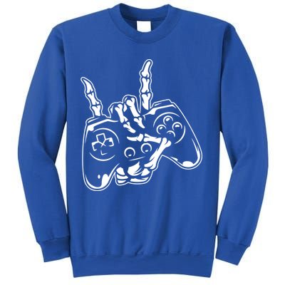 Videogame Controller Skeleton Hand Lazy Halloween Costume Gift Sweatshirt