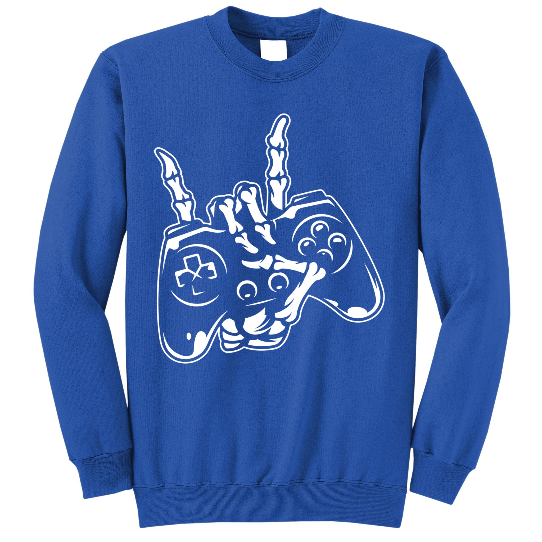 Videogame Controller Skeleton Hand Lazy Halloween Costume Gift Sweatshirt
