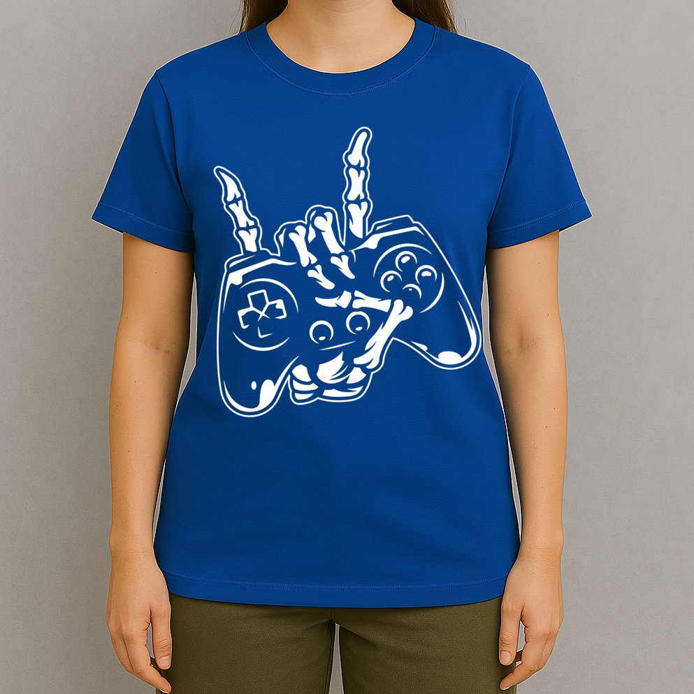 Videogame Controller Skeleton Hand Lazy Halloween Costume Gift T-Shirt