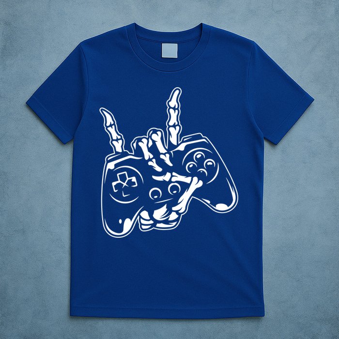 Videogame Controller Skeleton Hand Lazy Halloween Costume Gift T-Shirt