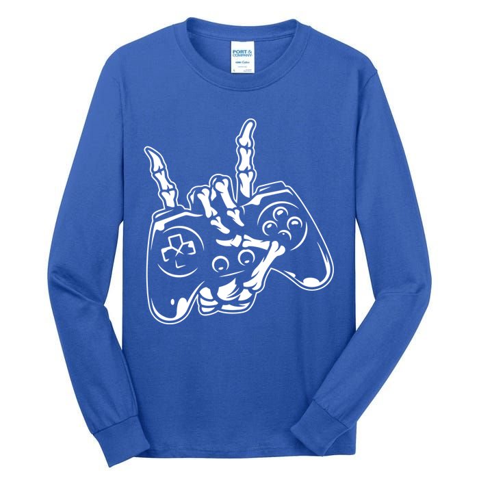 Videogame Controller Skeleton Hand Lazy Halloween Costume Gift Tall Long Sleeve T-Shirt