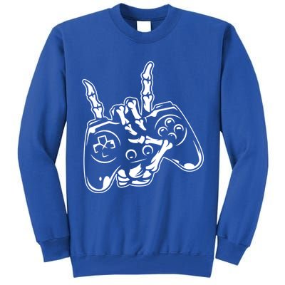 Videogame Controller Skeleton Hand Lazy Halloween Costume Gift Tall Sweatshirt