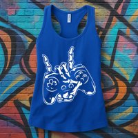 Videogame Controller Skeleton Hand Lazy Halloween Costume Gift Womens Tank Top