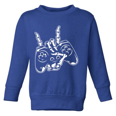 Videogame Controller Skeleton Hand Lazy Halloween Costume Gift Toddler Sweatshirt
