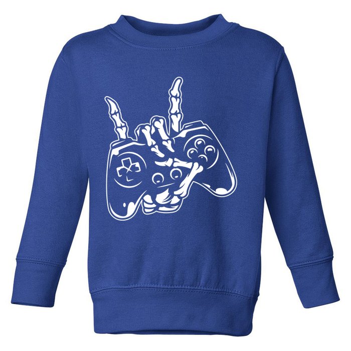 Videogame Controller Skeleton Hand Lazy Halloween Costume Gift Toddler Sweatshirt