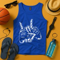 Videogame Controller Skeleton Hand Lazy Halloween Costume Gift Tank Top