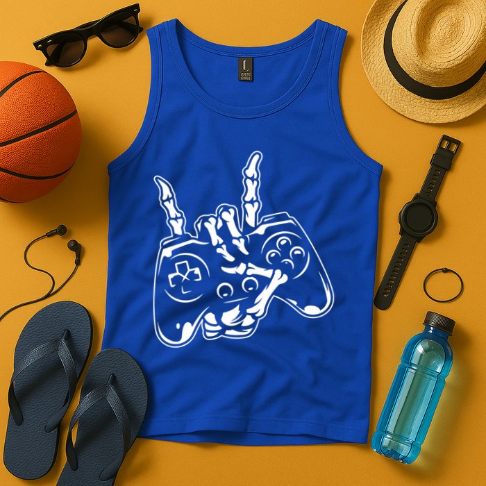 Videogame Controller Skeleton Hand Lazy Halloween Costume Gift Tank Top