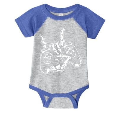 Videogame Controller Skeleton Hand Lazy Halloween Costume Gift Infant Baby Jersey Bodysuit
