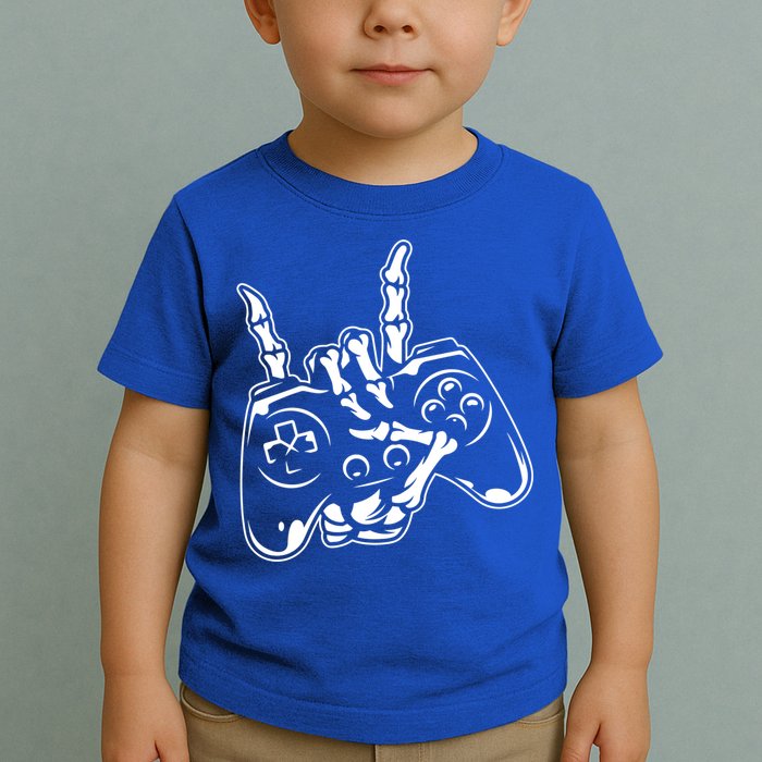 Videogame Controller Skeleton Hand Lazy Halloween Costume Gift Toddler T-Shirt