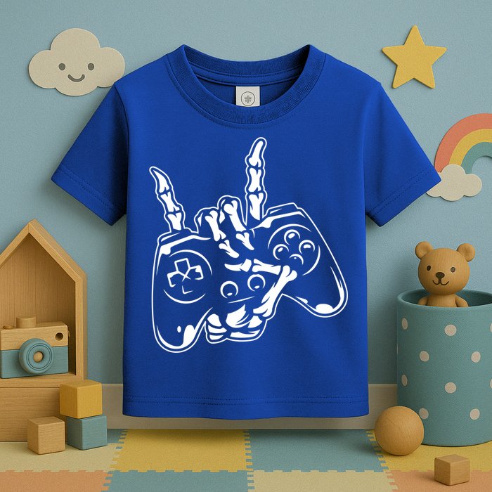 Videogame Controller Skeleton Hand Lazy Halloween Costume Gift Toddler T-Shirt
