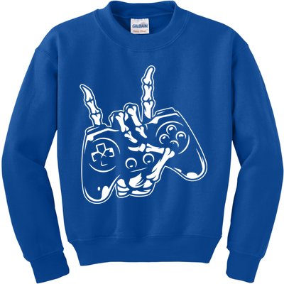 Videogame Controller Skeleton Hand Lazy Halloween Costume Gift Kids Sweatshirt