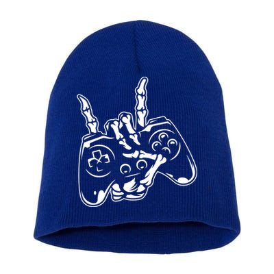 Videogame Controller Skeleton Hand Lazy Halloween Costume Gift Short Acrylic Beanie