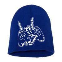 Videogame Controller Skeleton Hand Lazy Halloween Costume Gift Short Acrylic Beanie