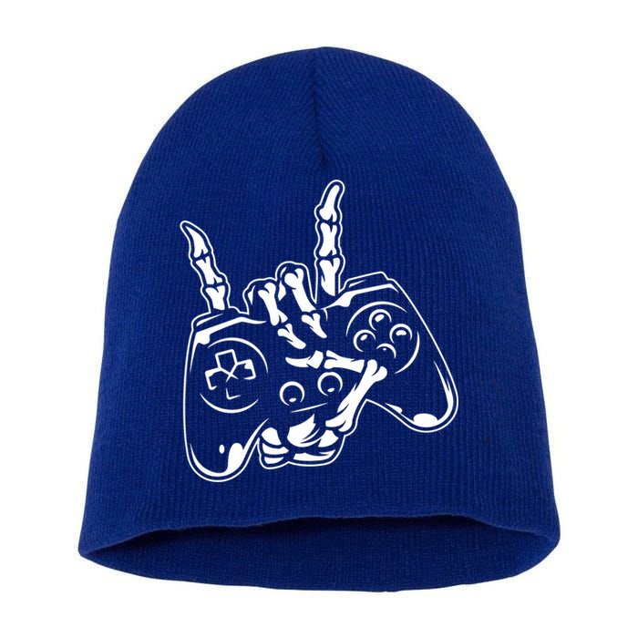 Videogame Controller Skeleton Hand Lazy Halloween Costume Gift Short Acrylic Beanie