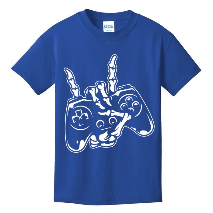 Videogame Controller Skeleton Hand Lazy Halloween Costume Gift Kids T-Shirt