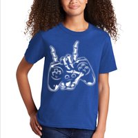 Videogame Controller Skeleton Hand Lazy Halloween Costume Gift Kids T-Shirt