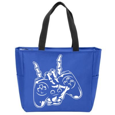 Videogame Controller Skeleton Hand Lazy Halloween Costume Gift Zip Tote Bag