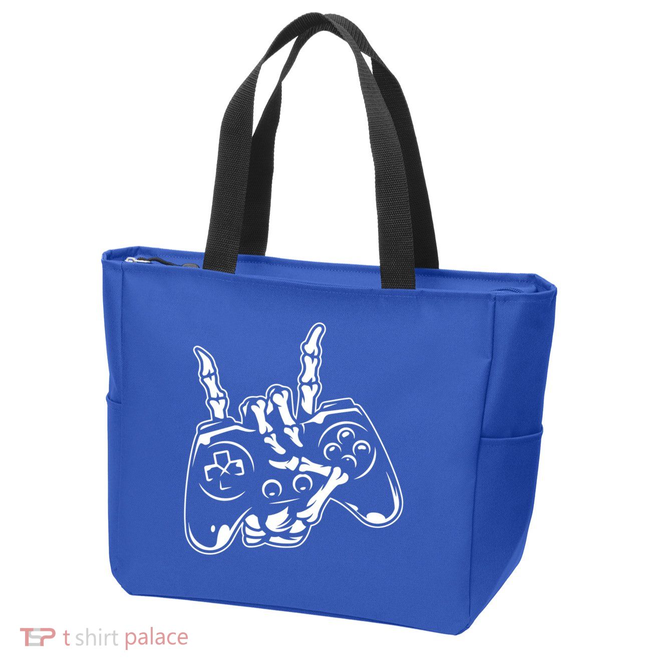 Videogame Controller Skeleton Hand Lazy Halloween Costume Gift Zip Tote Bag