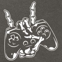 Videogame Controller Skeleton Hand Lazy Halloween Costume Gift Cotton Canvas Backpack