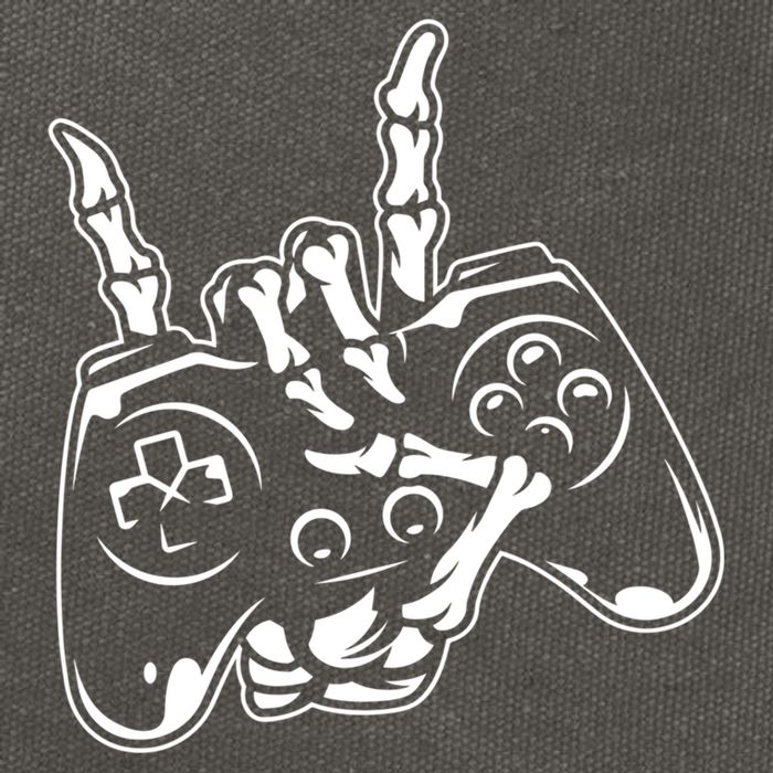 Videogame Controller Skeleton Hand Lazy Halloween Costume Gift Cotton Canvas Backpack
