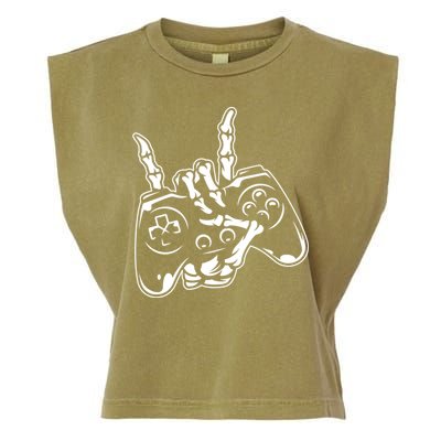 Videogame Controller Skeleton Hand Lazy Halloween Costume Gift Garment-Dyed Women's Muscle Tee