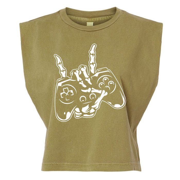 Videogame Controller Skeleton Hand Lazy Halloween Costume Gift Garment-Dyed Women's Muscle Tee