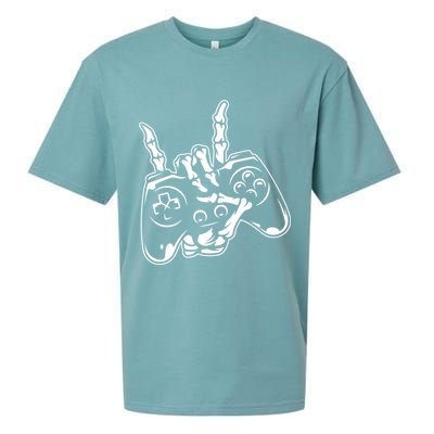 Videogame Controller Skeleton Hand Lazy Halloween Costume Gift Sueded Cloud Jersey T-Shirt